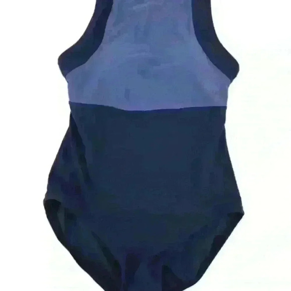 Roots Women's Swimsuit one piece Navy Blue Two Toned size 8 - Picture 4 of 6